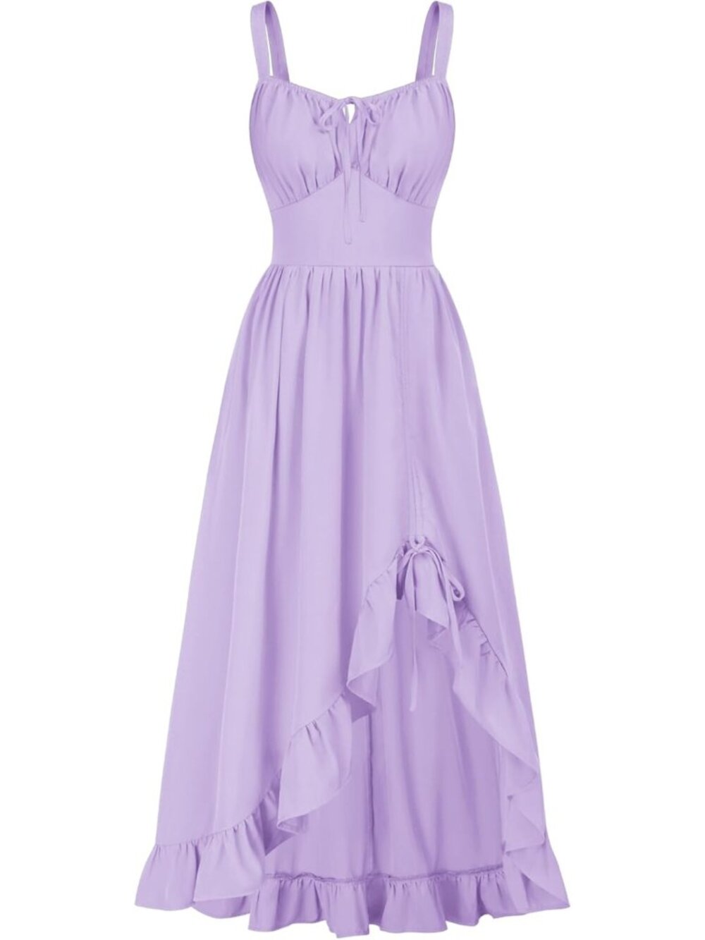 Women's Light Purple Sleeveless Renaissance Corset Flowy Milkmaid Costumes Dress